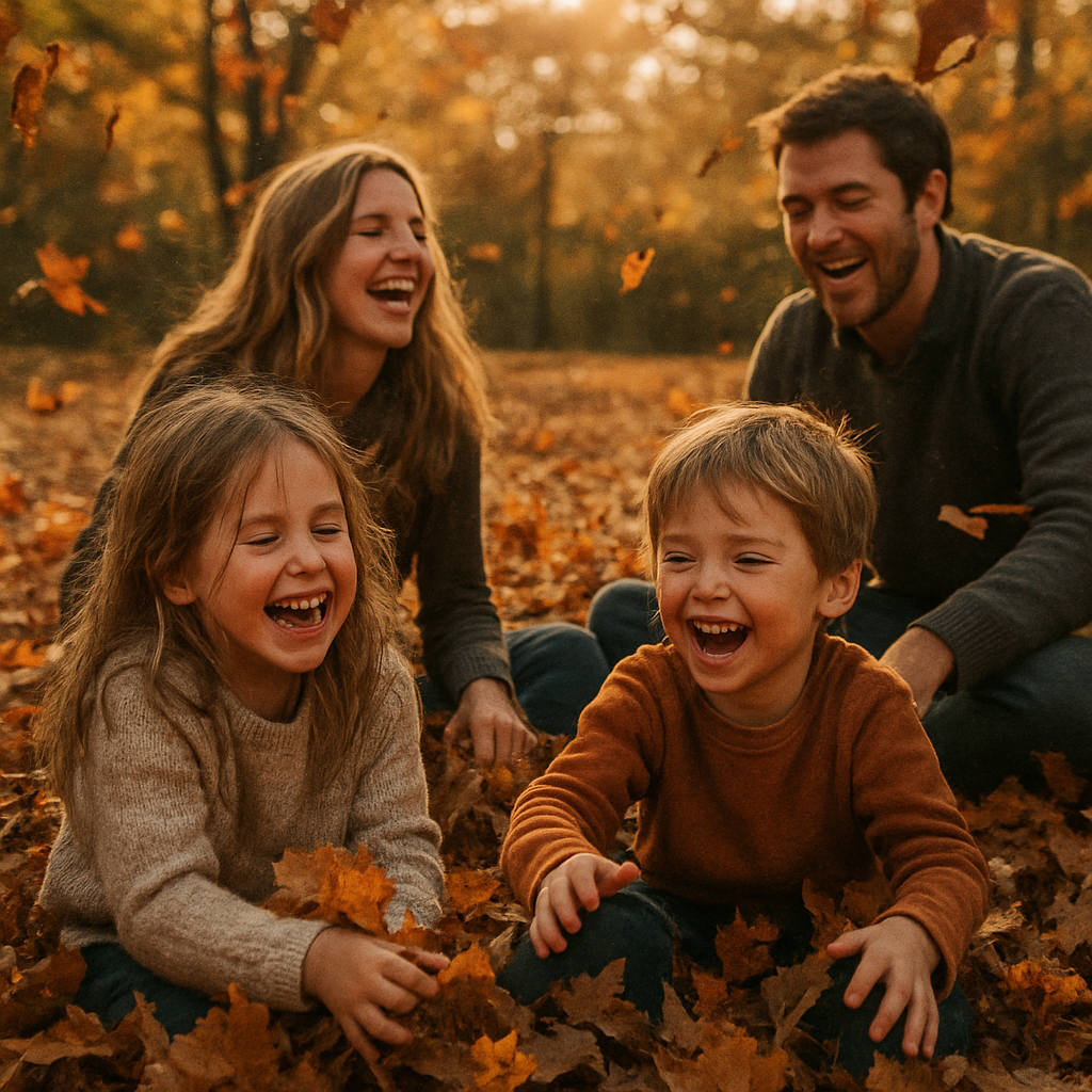 Familienshooting im Herbst — spontaner Moment